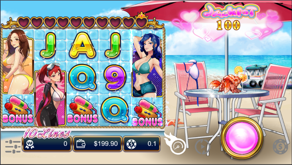 Gameplay in Bikini Queens Dating Slot