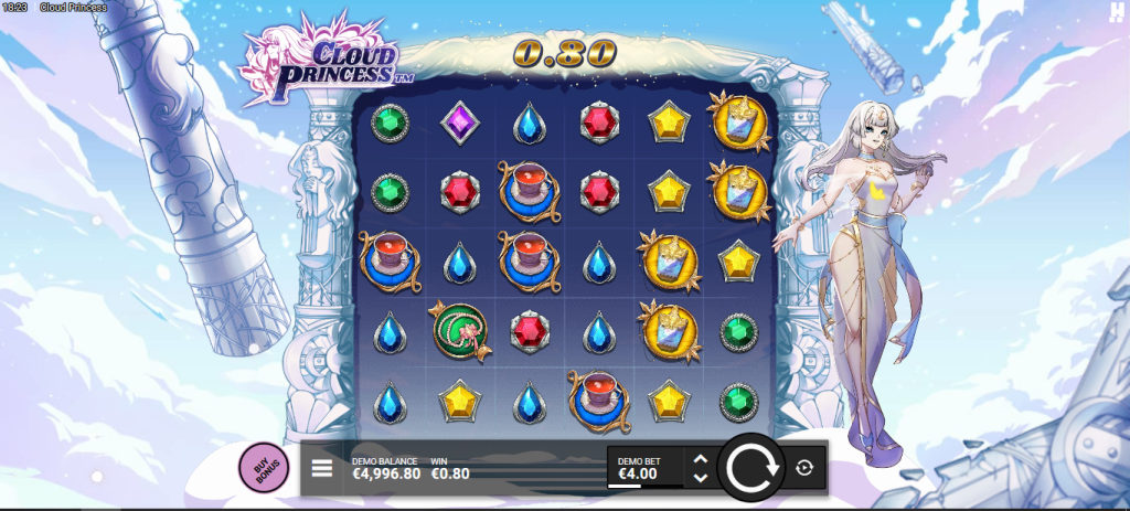 Gameplay in Cloud Princesss Slot