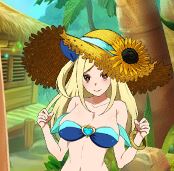 Yellow hair girl from Wild Beach Party slot 